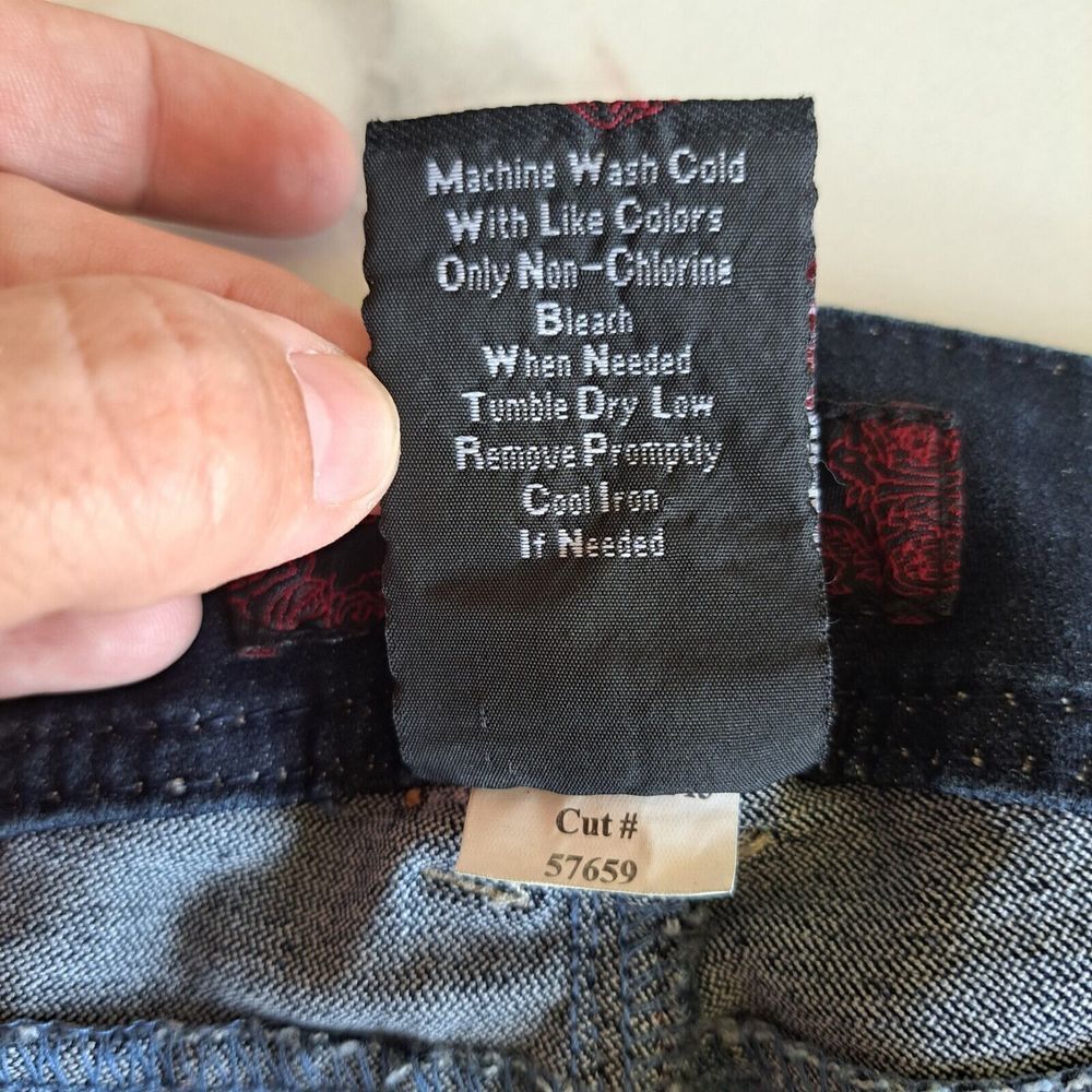 Nice Fragile Size 7 Flap Pocket Boot Cut Denim Da… - image 6